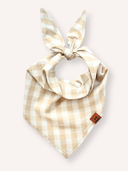 Bandana Pet Pipet Vanilla, tricoline 100% algodão, xadrez bege e branco