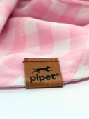 Bandana Pet Pipet Blush, tricoline 100% algodão, xadrez rosa e branco