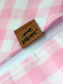 Bandana Pet Pipet Blush, tricoline 100% algodão, xadrez rosa e branco
