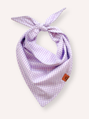 Bandana Pet Pipet Lavender, tricoline 100% algodão, xadrez lilás e branco