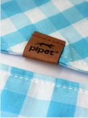 Bandana Pet Pipet Sky, tricoline 100% algodão, xadrez azul-claro e branco