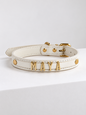 Coleira Personalizada – Golden Edition | Ivory