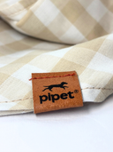 Bandana Pet Pipet Vanilla, tricoline 100% algodão, xadrez bege e branco