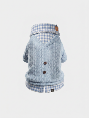 Camisa Tricot Xadrez - Azul