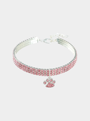 Colar de Strass com Pingente de Patinha - Rosa