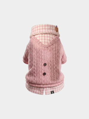 Camisa Tricot Xadrez - Rosa