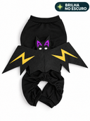 Fantasia pet Halloween Pipet morcego com selo Brilha no escuro